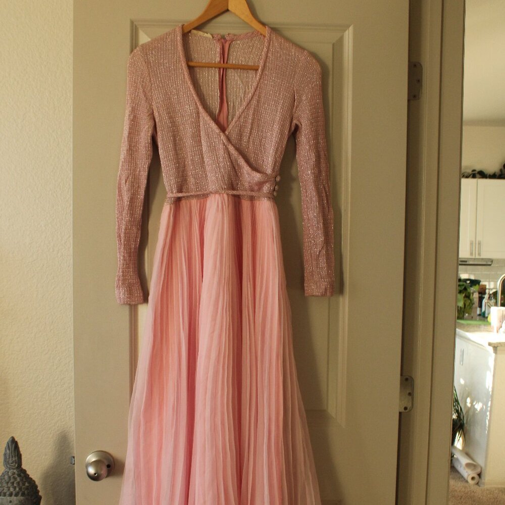 Vintage 1970's Formal Pink Gown
